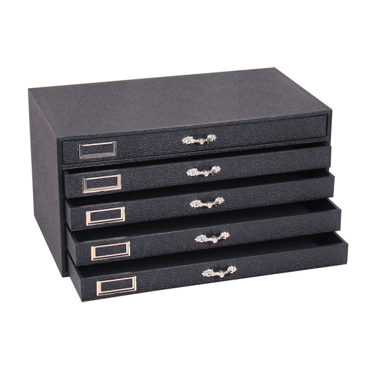 Storage Organizers — 5 Trays Case: 5 x 1 1/4" H Tray — Black