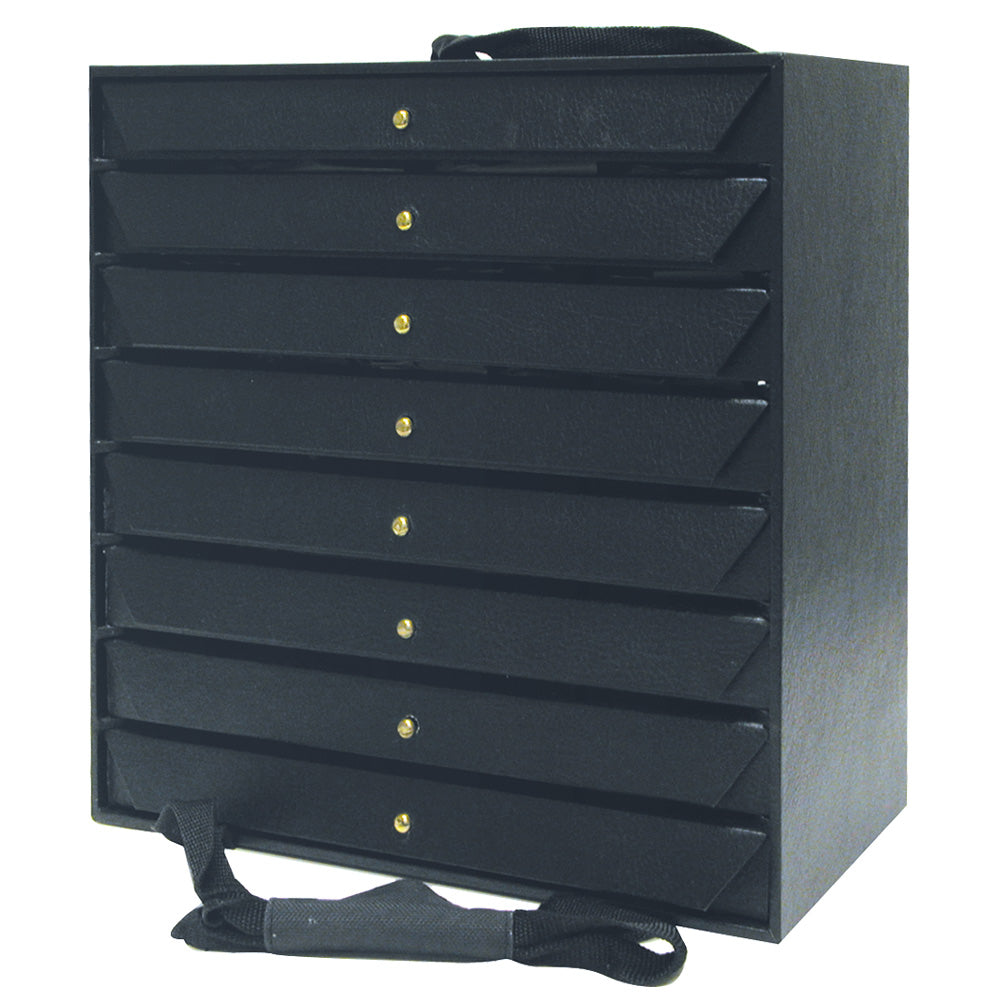 Travel Storage Organizer w/ Sample Trays — 8 Sample Trays — 16 x 9 x 15 3/4" H (41 x 23 x 40cm) — Black