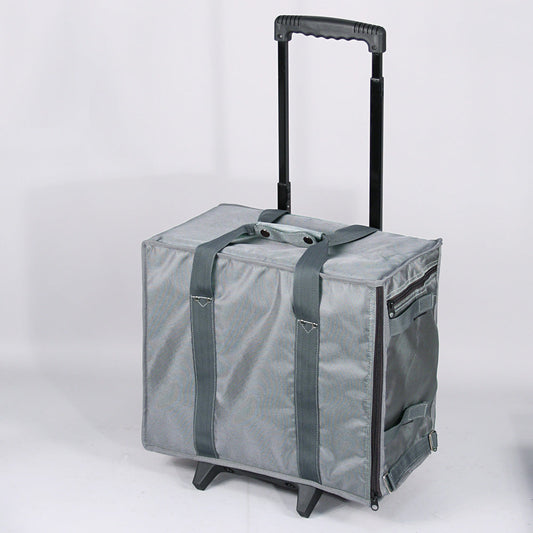 Sky Grey & Premium Black Fabric Soft Carrying Cases — Large Carrying Case — holds 17 pcs of 1" H trays — 16 x 9 x 19" H (41 x 23 x 48cm) — Sky Grey