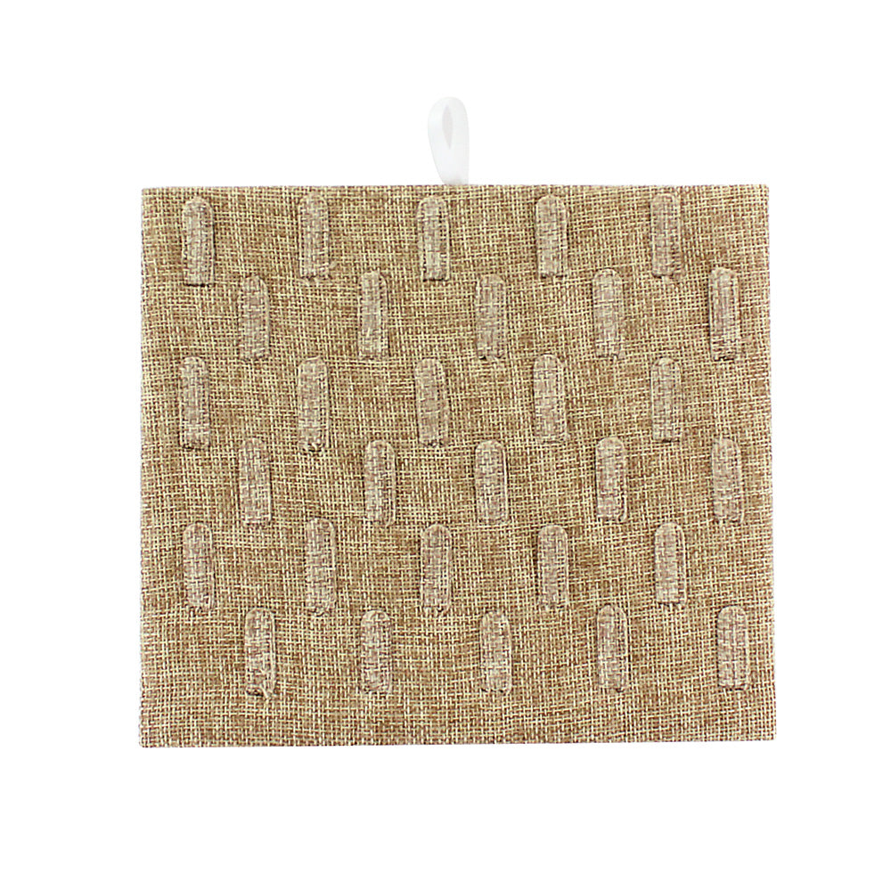 Burlap Tray Insert Pads — 30-Ring Clips — half size 7 3/4 x 6 3/4" (197 x 170mm) — Burlap