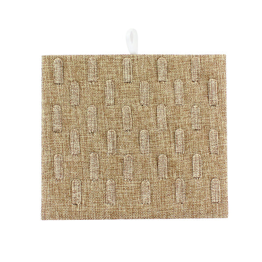 Burlap Tray Insert Pads — 30-Ring Clips — half size 7 3/4 x 6 3/4" — Burlap