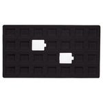 Flocked Tray Liners For Earrings — 28 Sections — fits 1 1/2 x 1 3/4" puff earring cards — Black
