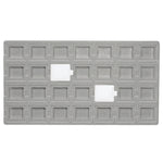 Flocked Tray Liners For Earrings — 28 Sections — fits 1 1/2 x 1 3/4" puff earring cards — Grey