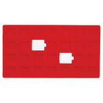Flocked Tray Liners For Earrings — 28 Sections — fits 1 1/2 x 1 3/4" puff earring cards — Red