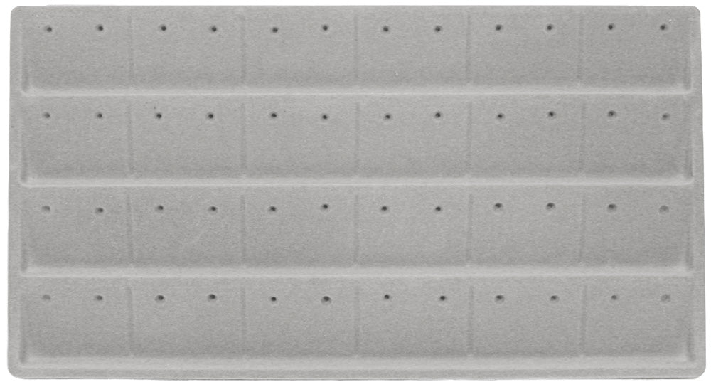 Flocked Tray Liners For Earrings — 24 Pairs — earring slots — Grey