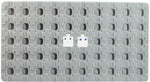 Flocked Tray Liners For Earrings — 50 Sections — fits 1 x 1" puff earring cards — Grey