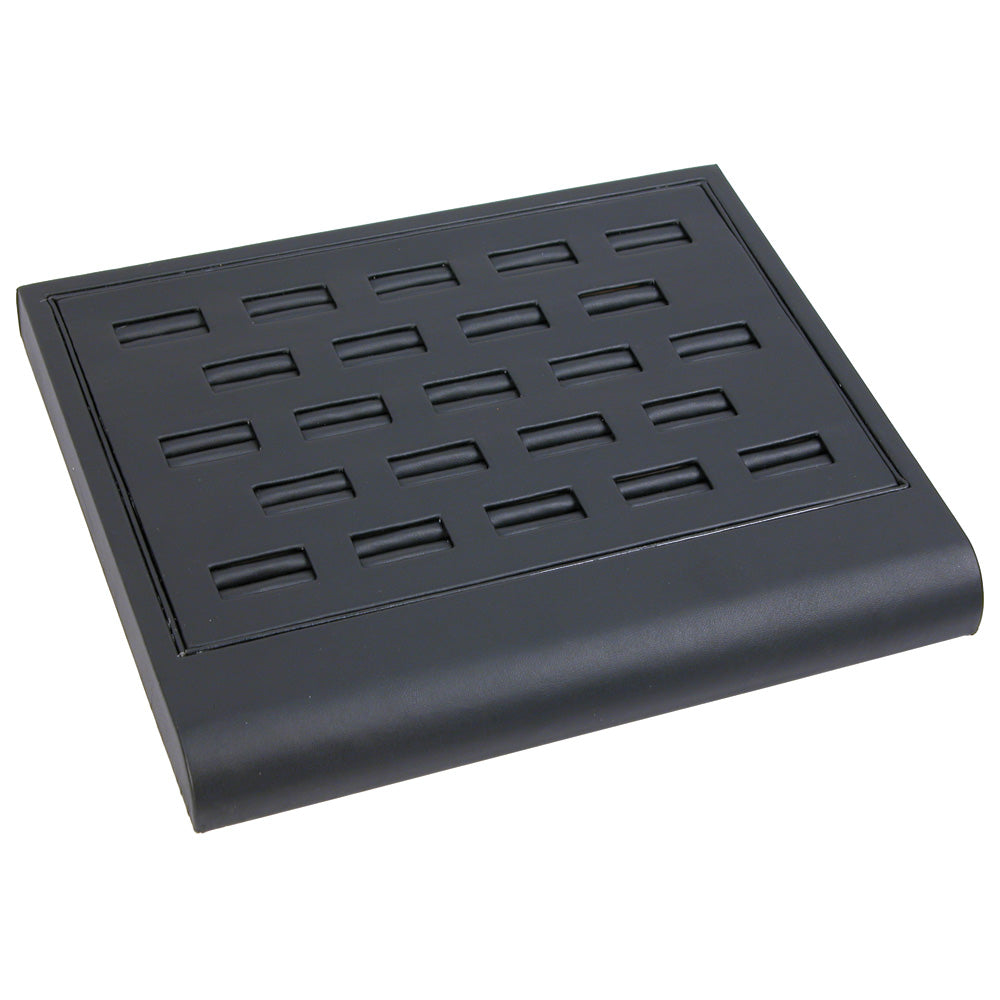 Curved Front Display Trays — Utility — Black Faux Leather
