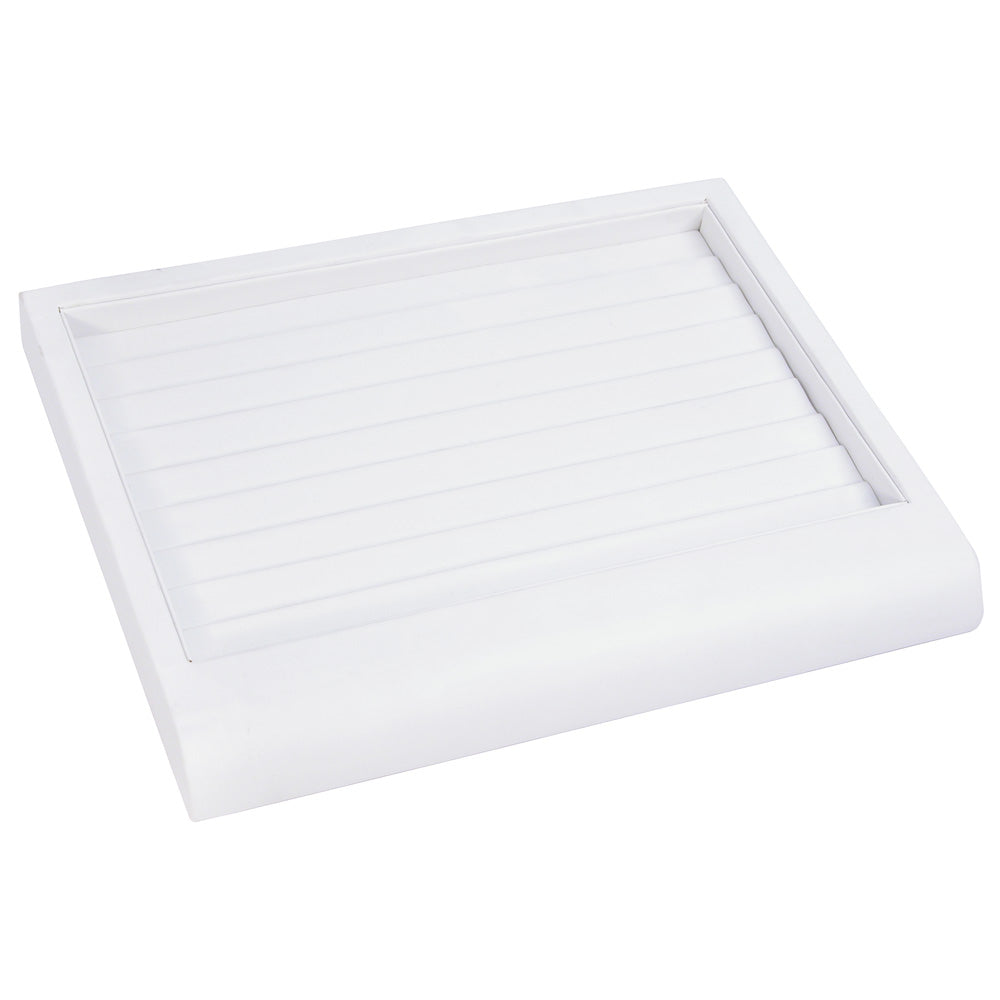 Curved Front Display Trays — Utility — All White Faux Leather