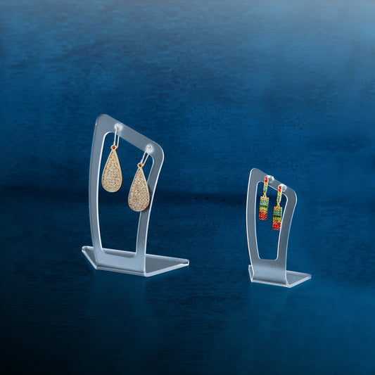 Acrylic Earring Stand — 1 3/4 x 3 1/2" H — White Frost