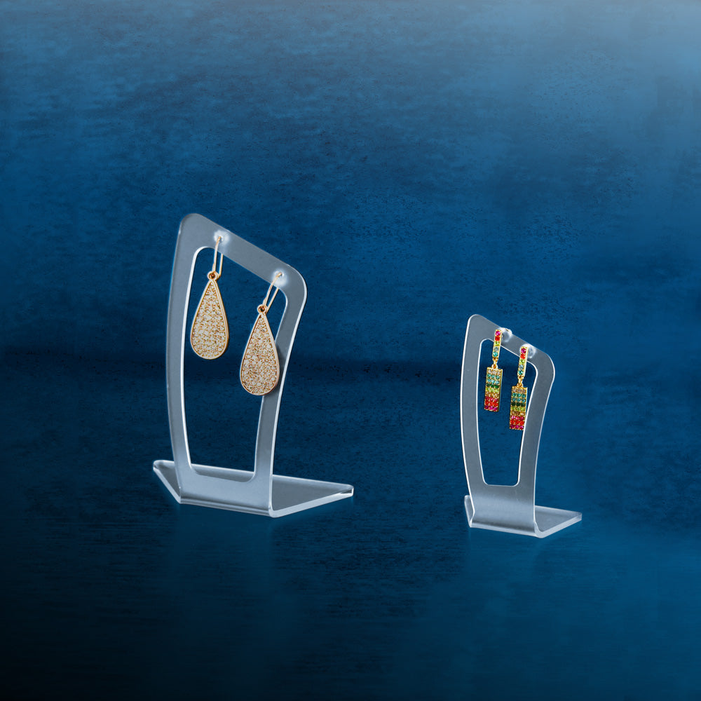 Acrylic Earring Stand — 1 1/8 x 2 1/2" H (28 x 63mm) — Clear