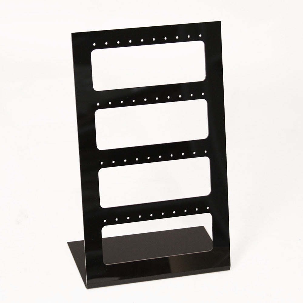 Multiple Acrylic Earring Displays Stand — Up to 20 Pr — 6 x 9 1/2" H — Black