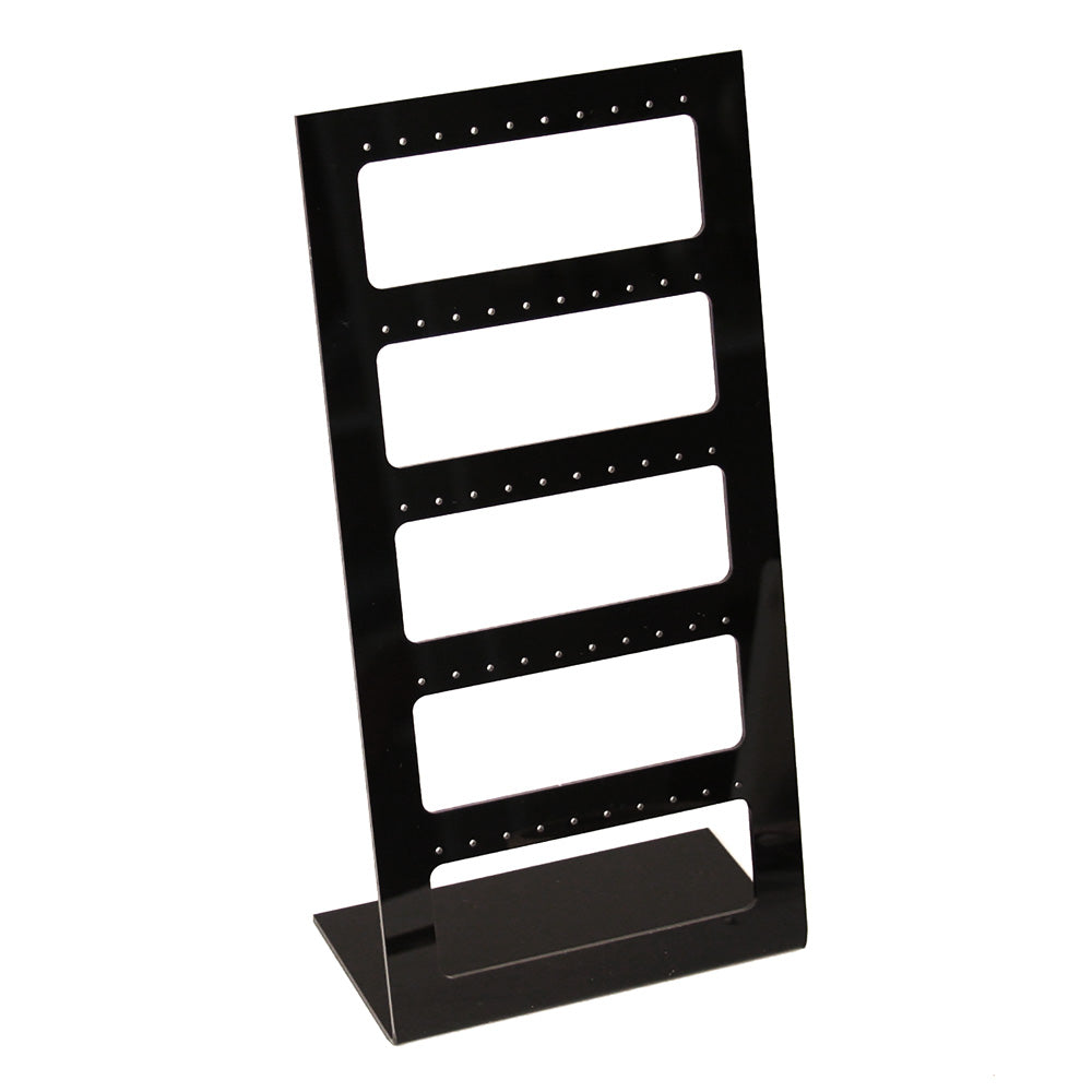 Multiple Acrylic Earring Displays Stand — Up to 25 Pr — 7 1/2 x 9 1/2" H — Black