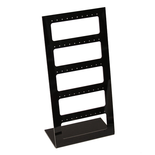 Multiple Acrylic Earring Displays Stand — Up to 25 Pr — 7 1/2 x 9 1/2" H — Black