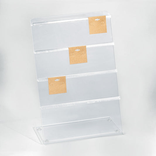 Clear Acrylic Earring Card Stand — 4 Row — 9 x 12 5/8" H (228 x 320mm) — Clear