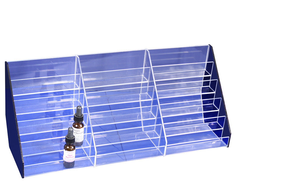 Multi-Purpose Acrylic Stand — 5-Tier, up to 90 Bottles — 1" Dia. — 19 x 6 1/8 x 7 3/8" H (48 x 15.6 x 18.7cm) — Clear