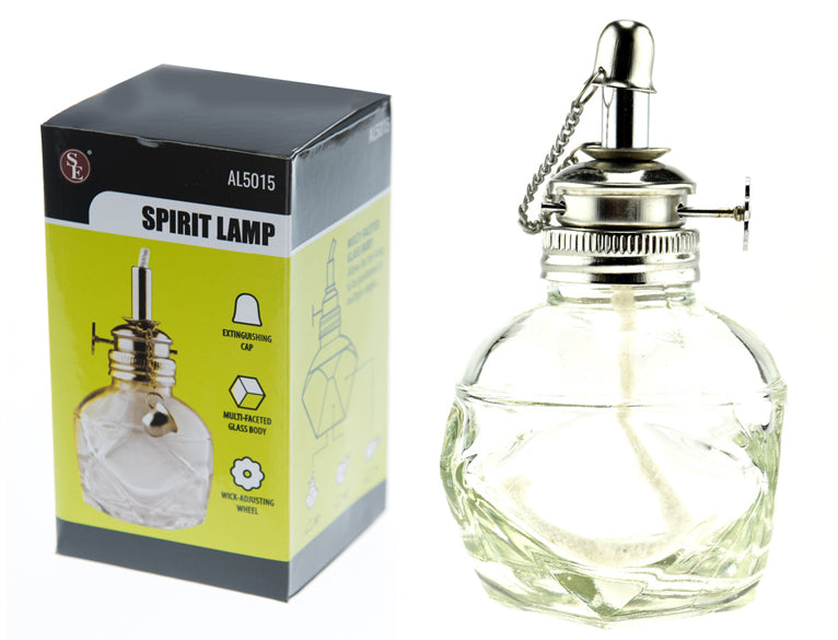 4oz Glass Alcohol Spirit Lamp, Beveled