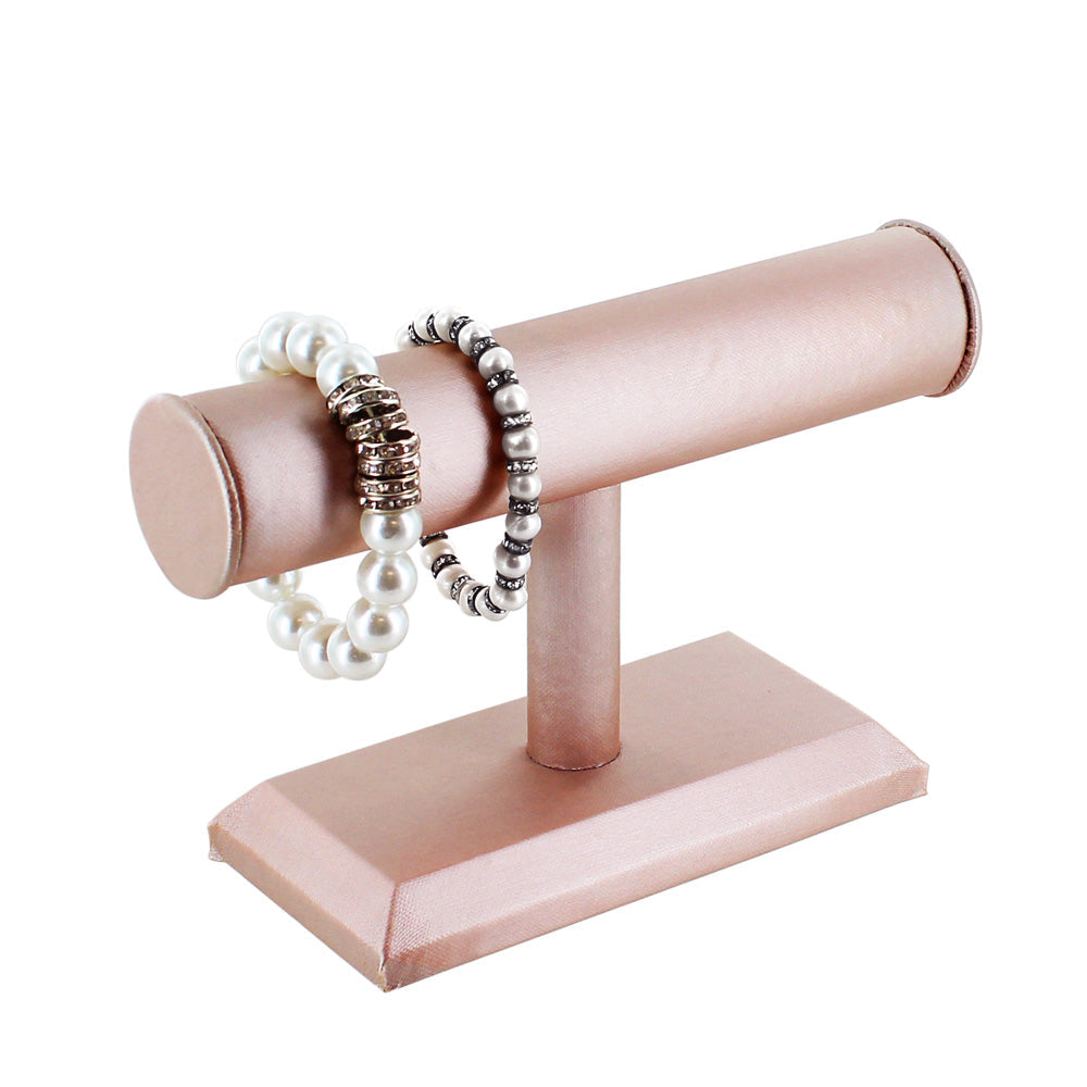 Round Shape Single T-Bar — C — 12 x 12" H — Steel Pink Faux Leather