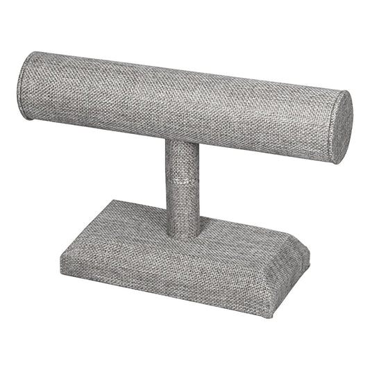 Round Shape Single T-Bar — A — 7 1/2 x 5" H — Grey Linen