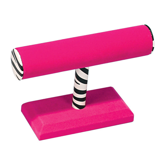 Zebra T-Bar — 7 1/2 x 5" H — Pink Velvet