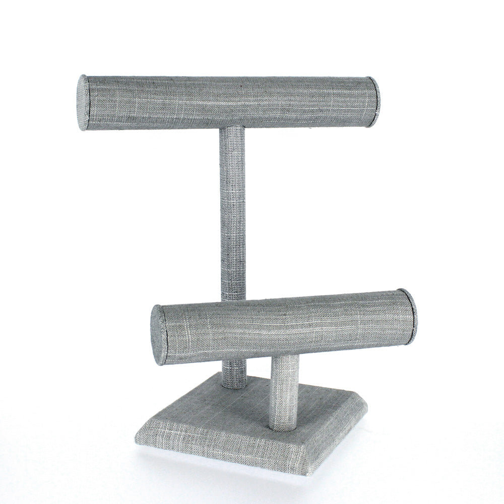 Round Shape Double & Triple T-Bar — G — Double, 9 3/8 x 10 7/8" H (238 x 276mm) — Grey Linen