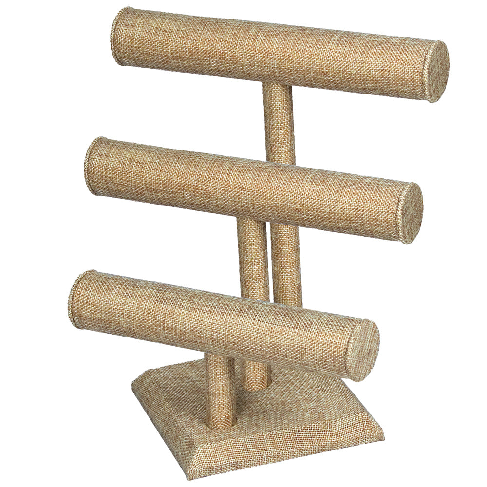 Round Shape Double & Triple T-Bar — H — Triple, 12 x 12 3/4" H (305 x 324mm) — Burlap