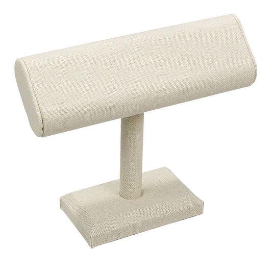 Oval Shape T-Bar — A — 7 1/2 x 6 1/2" H — Beige Linen