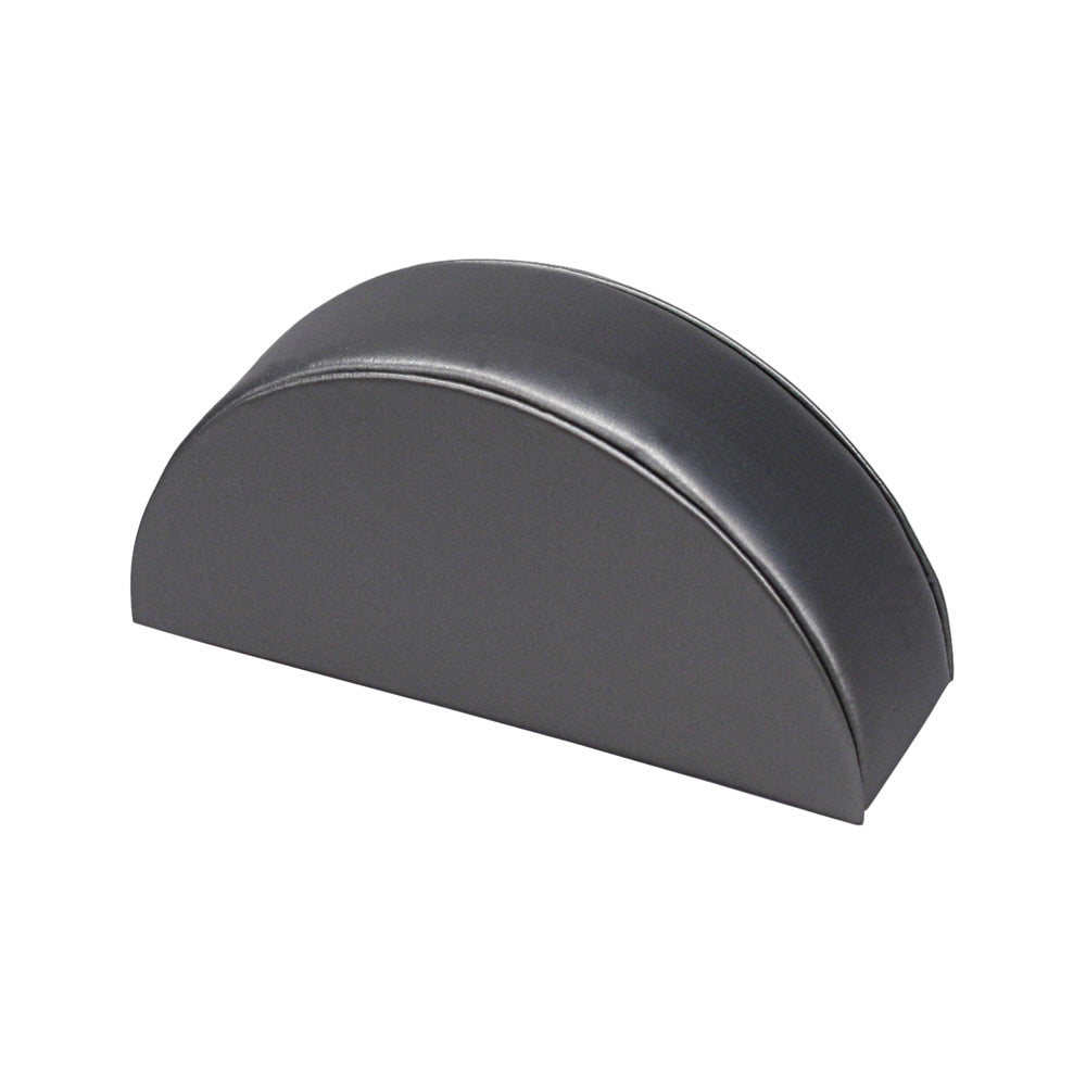 Half Moon Bracelet Display — 1 3/8 x 5 x 2 1/2" H (35 x 127 x 63mm) — Steel Grey Faux Leather