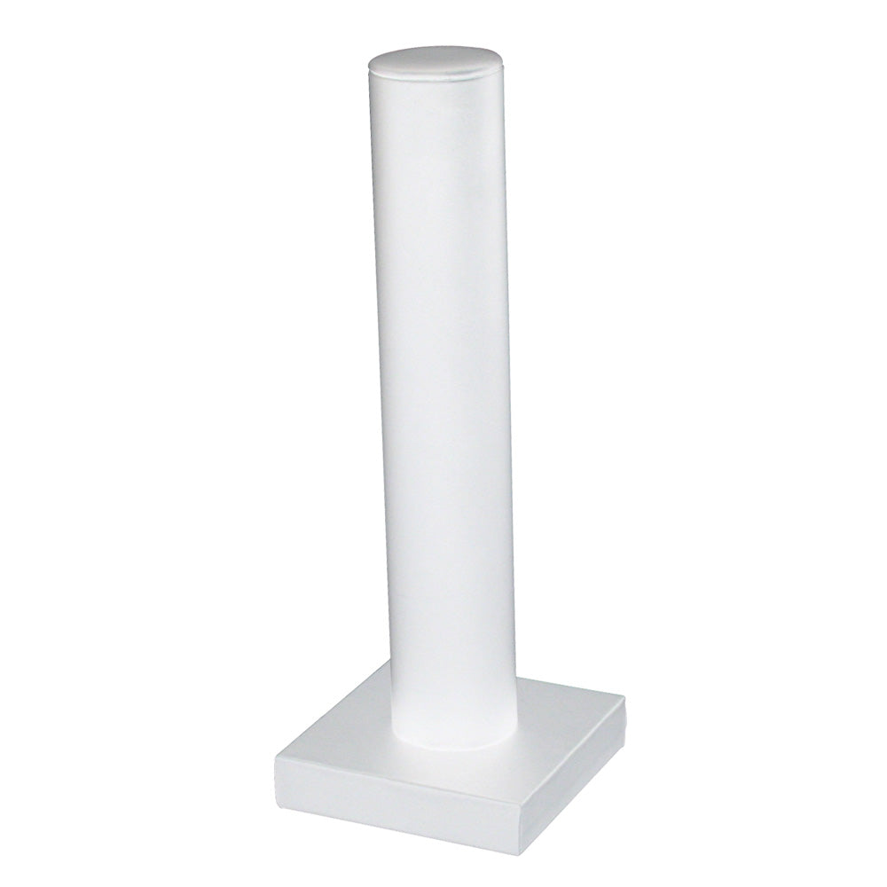 Vertical Bracelet Display — White Faux Leather