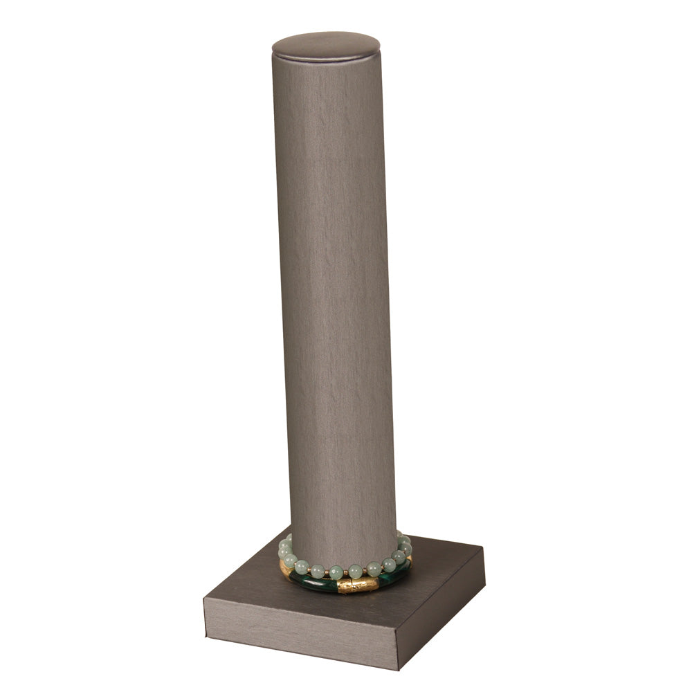 Vertical Bracelet Display — Steel Grey Faux Leather
