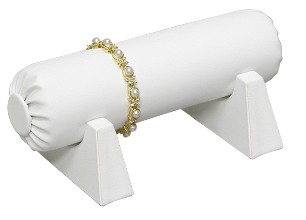 Bracelet Tube w/ Stand — All White Faux Leather