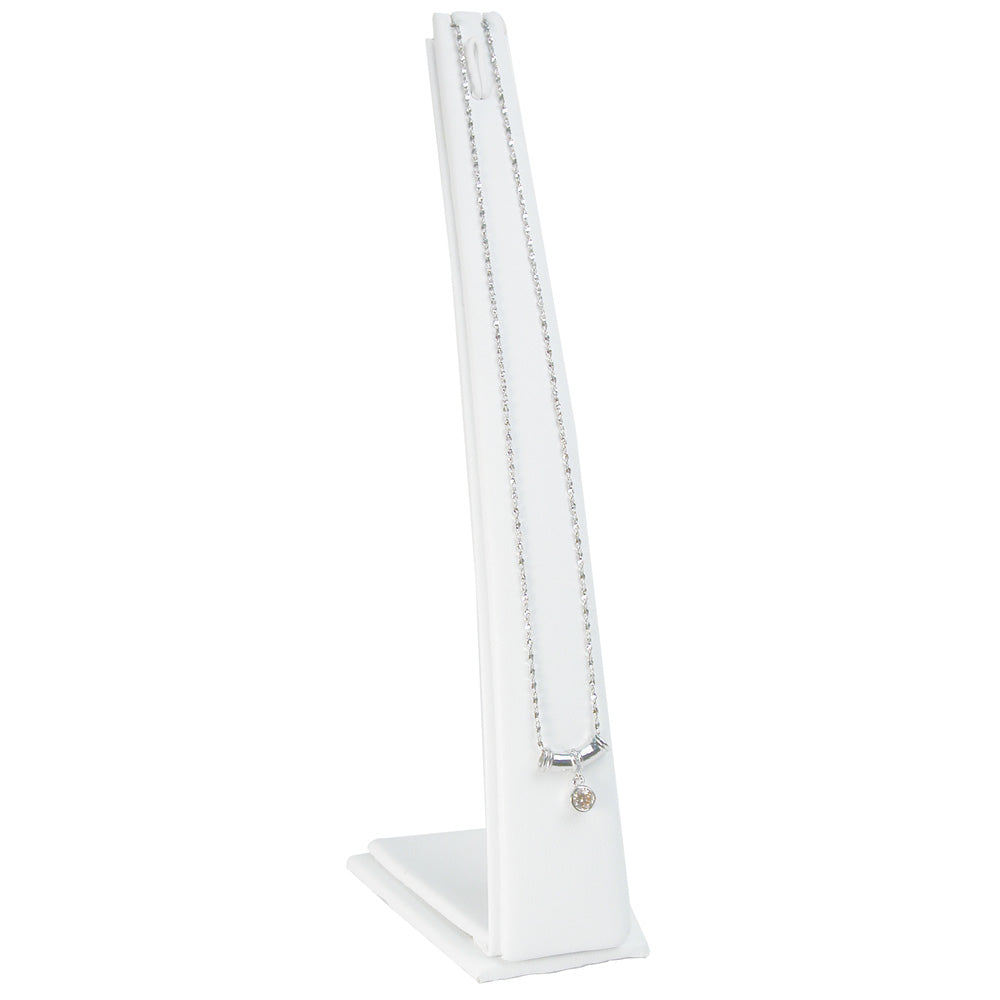 Necklace/Bracelet Stand — White Faux Leather