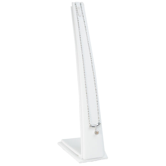 Necklace/Bracelet Stand — White Faux Leather