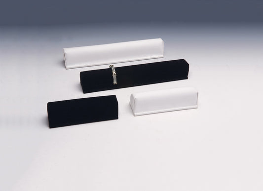 Bangle Bar Stand — Small — 7 3/4 x 2 1/2 x 2 1/8" H — White Faux Leather