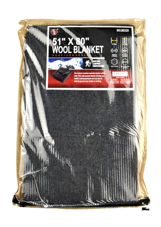 Wool Blanket - packaged in a Zippered Bag