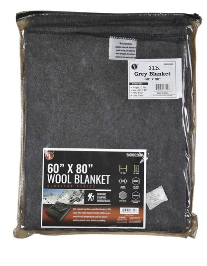 Wool Blanket - packaged in a Zippered Bag