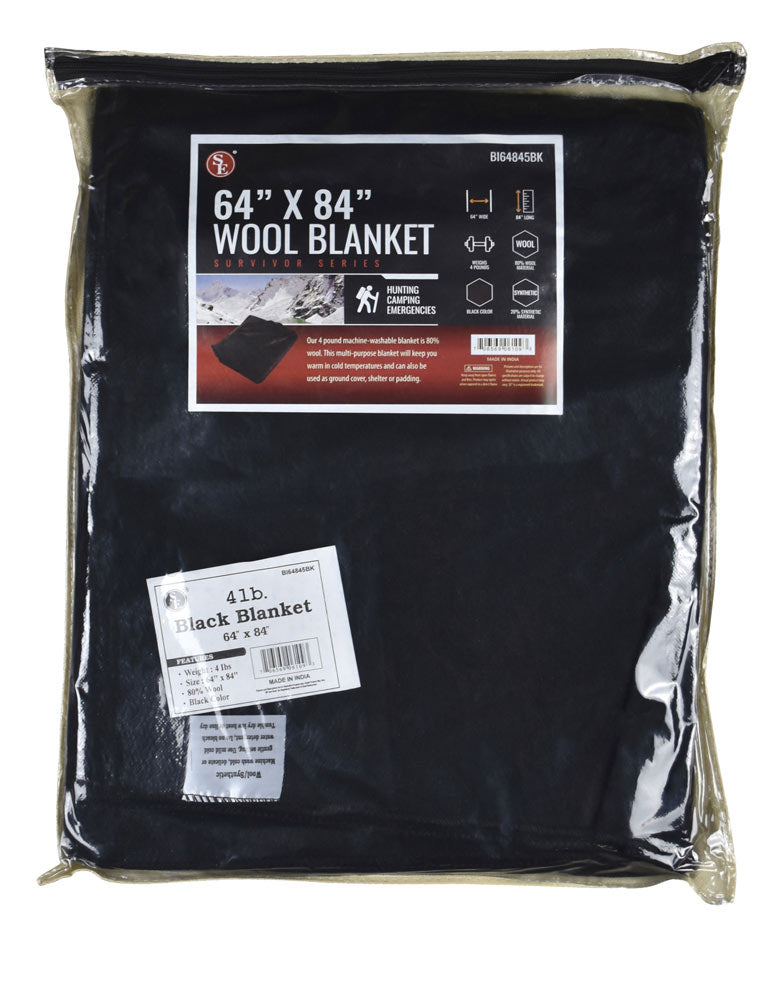 Wool Blanket - packaged in a Zippered Bag