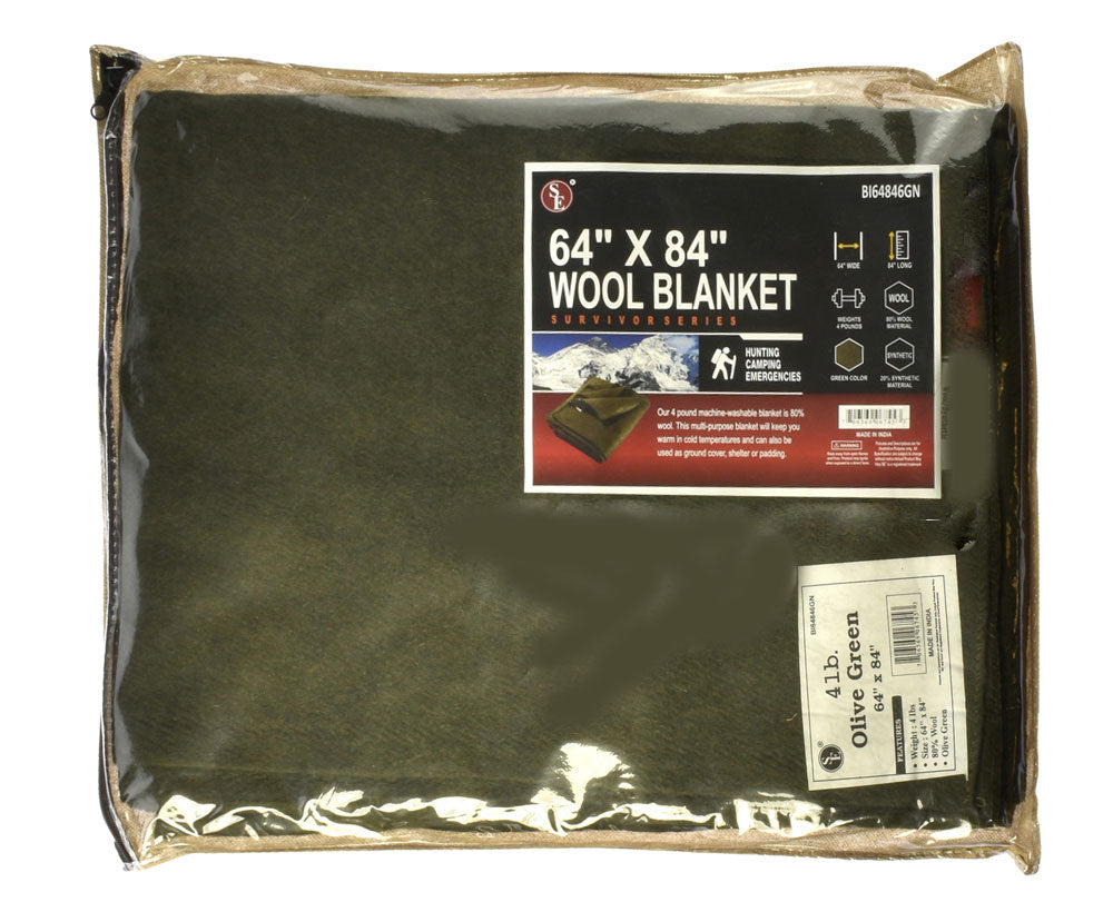 Wool Blanket - packaged in a Zippered Bag