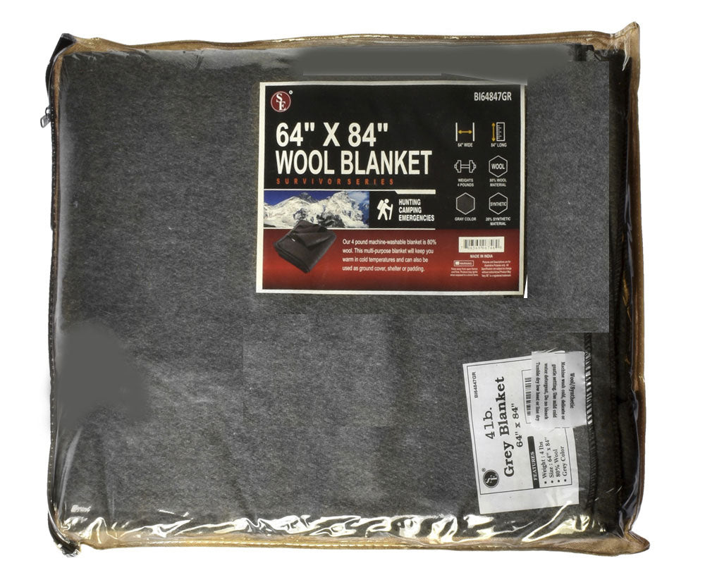 Wool Blanket - packaged in a Zippered Bag