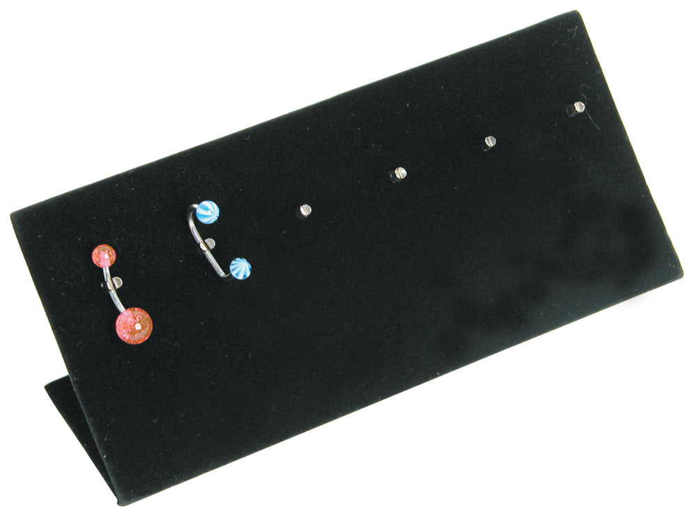 Body Jewelry Stands — 6 Hooks — 6 x 2 5/8" H (152 x 67mm) — Black Velvet