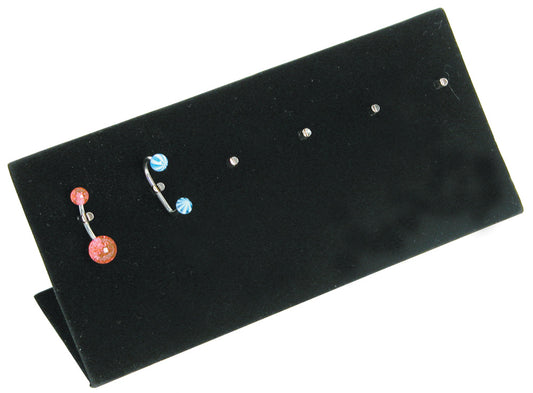 Body Jewelry Stands — 6 Hooks — 6 x 2 5/8" H — Black Velvet