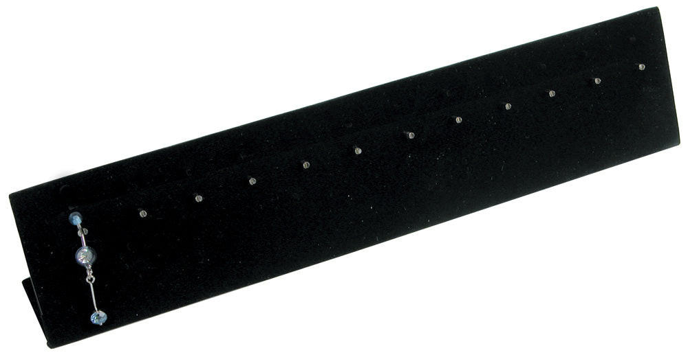 Body Jewelry Stands — 12 Hooks — 12 x 2 5/8" H (302 x 67mm) — Black Velvet