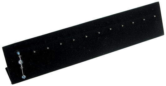 Body Jewelry Stands — 12 Hooks — 12 x 2 5/8" H — Black Velvet