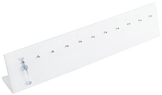 Body Jewelry Stands — 12 Hooks — 12 x 2 5/8" H — White Faux Leather
