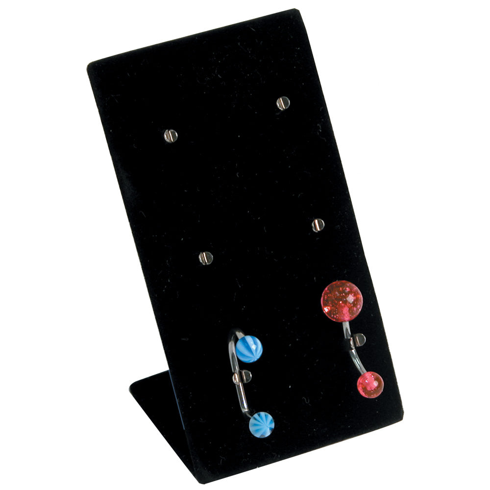 Body Jewelry Stands — 6 Hooks — 1 3/4 x 2 3/4" H (45 x 70mm) — Black Velvet