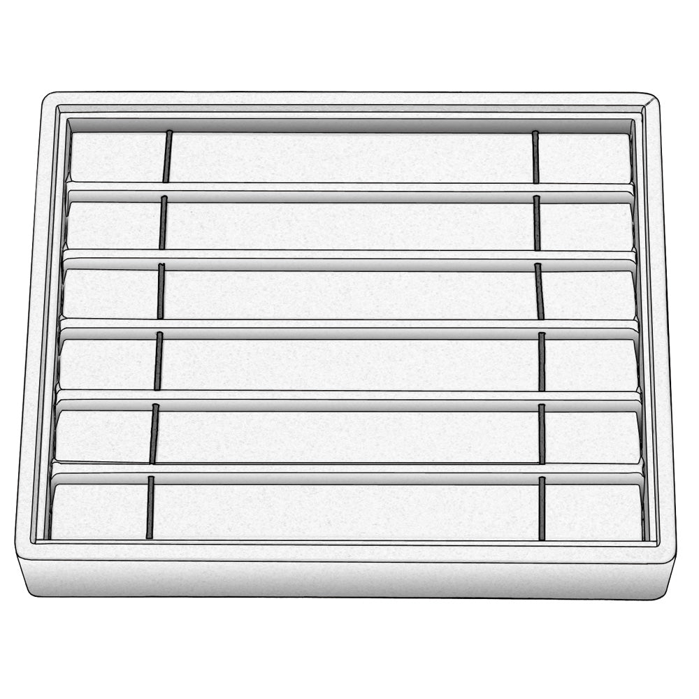 Small Stackable Trays — Bracelet (6) — Black Velvet w/ Black Faux Leather Tray