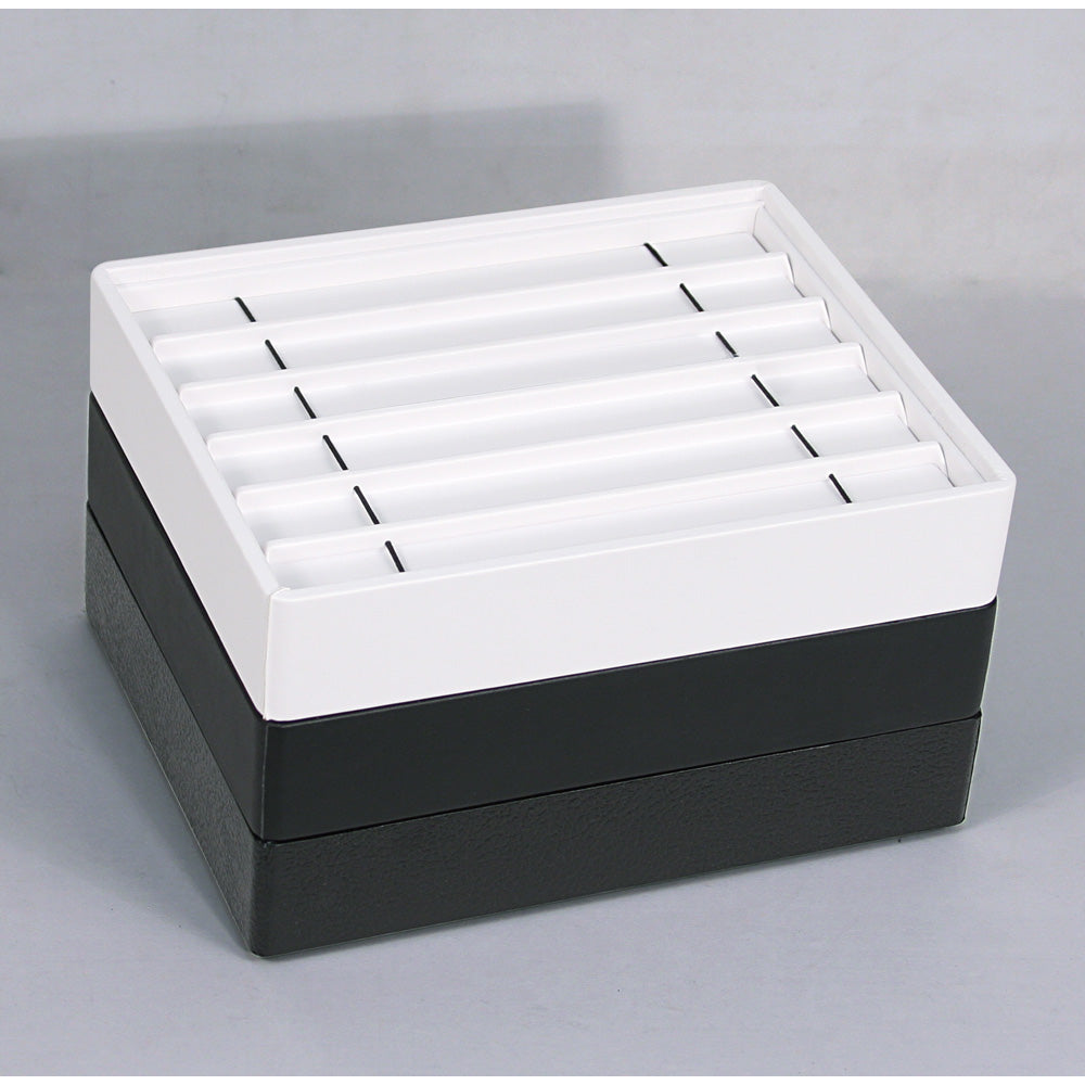 Small Stackable Trays — Bracelet (6) — All White Faux Leather