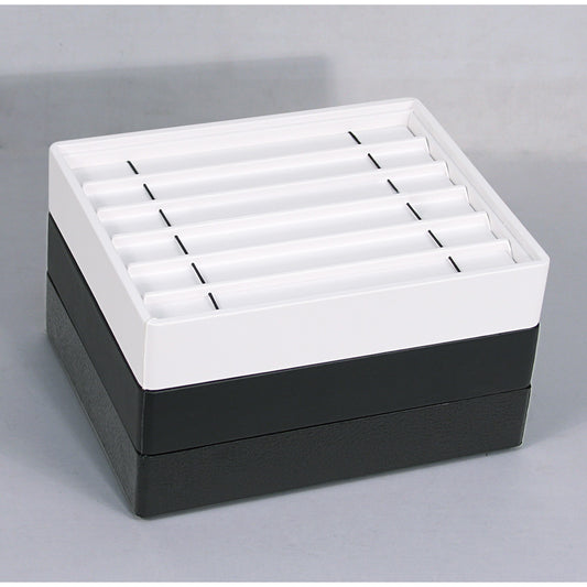 Small Stackable Trays — Bracelet (6) — All White Faux Leather
