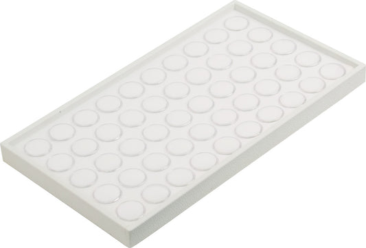Stackable Plastic Trays with 50 Gem Jars — White Tray w/ White Foam