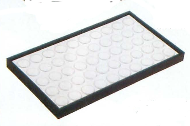 Wooden Trays with 50 Gem Jars — Black Tray w/ White Foam