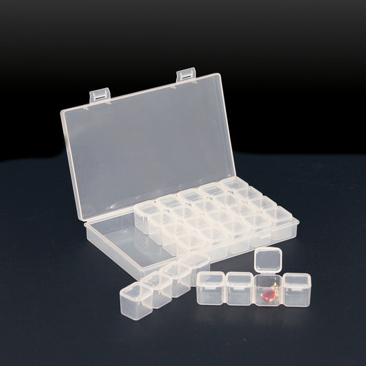 28-Compartment Case with Lids — Frosted Clear